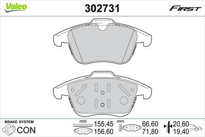 Brake Pad Set, disc brake VALEO 302731