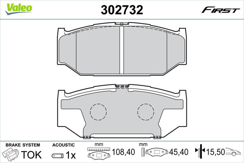 VALEO 302732 Brake Pad Set, disc brake