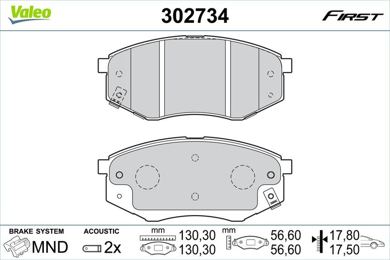 VALEO 302734 Brake Pad Set, disc brake