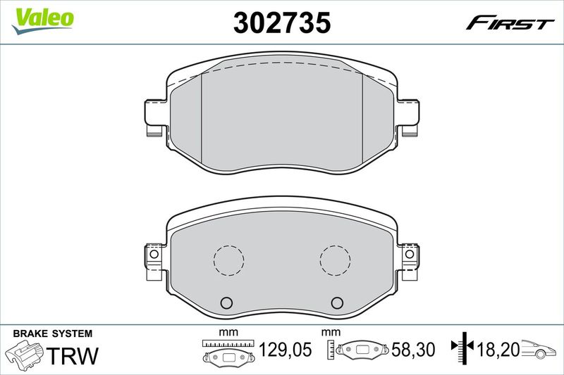 VALEO 302735 Brake Pad Set, disc brake