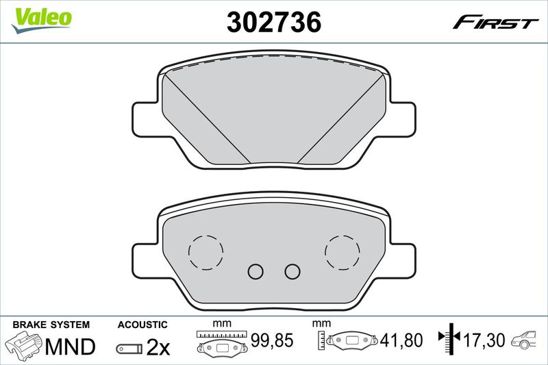VALEO 302736 Brake Pad Set, disc brake