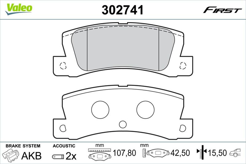 VALEO 302741 Brake Pad Set, disc brake