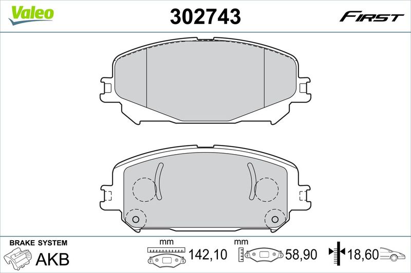 VALEO 302743 Brake Pad Set, disc brake