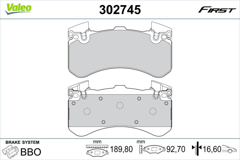 VALEO 302745 Brake Pad Set, disc brake