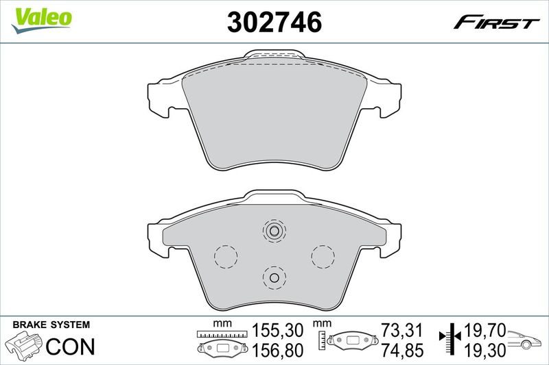 VALEO 302746 Brake Pad Set, disc brake