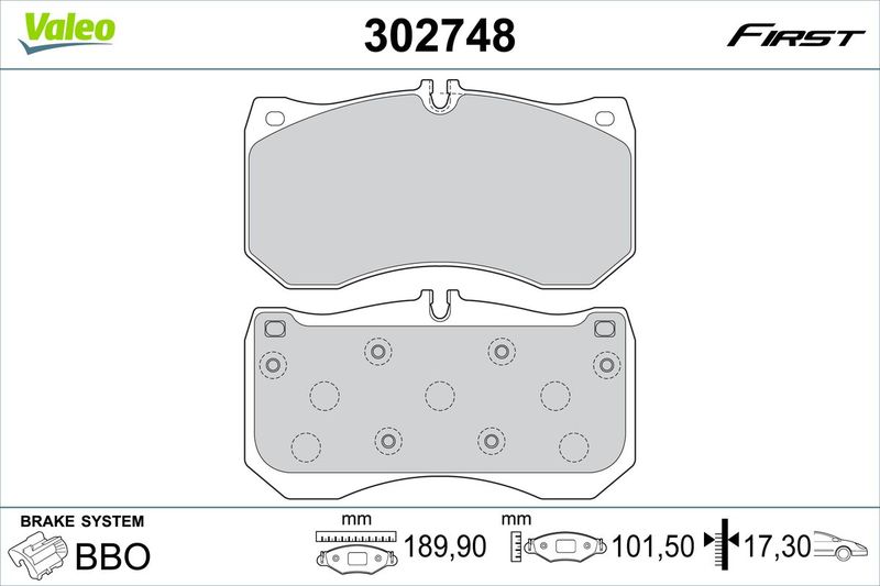 VALEO 302748 Brake Pad Set, disc brake