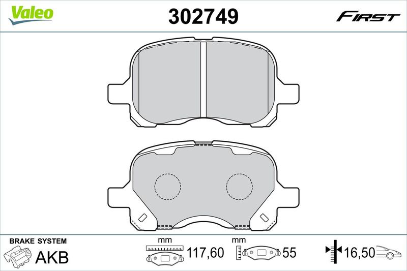 VALEO 302749 Brake Pad Set, disc brake