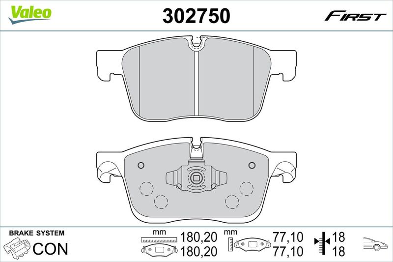 VALEO 302750 Brake Pad Set, disc brake