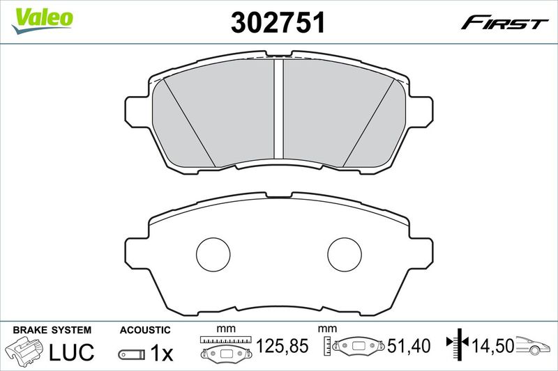 VALEO 302751 Brake Pad Set, disc brake