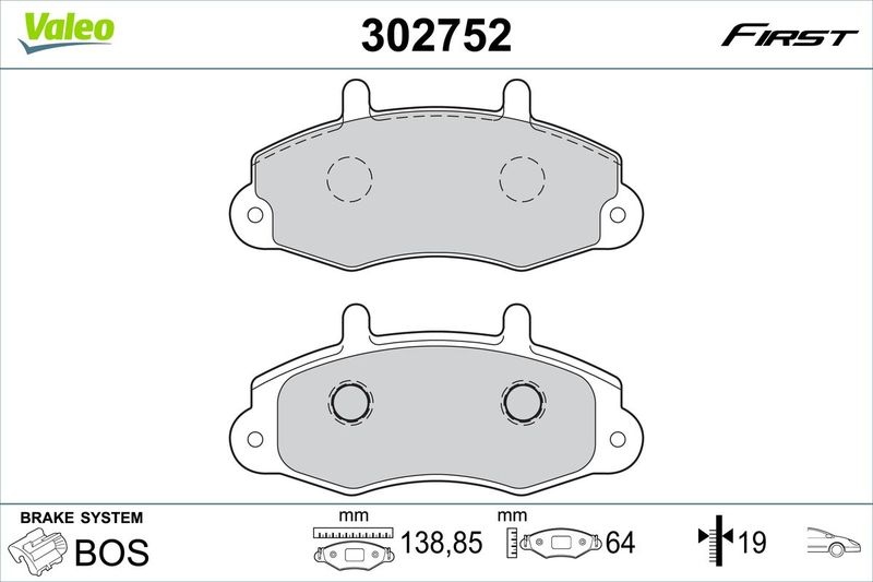 VALEO 302752 Brake Pad Set, disc brake