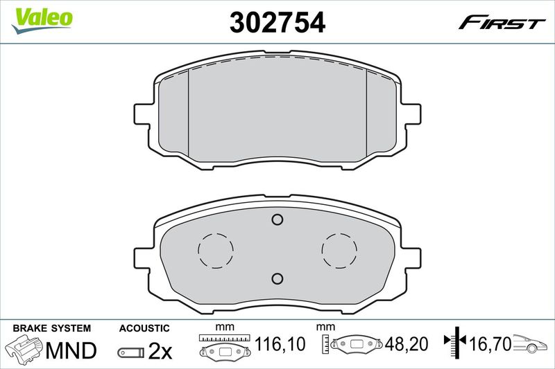 VALEO 302754 Brake Pad Set, disc brake