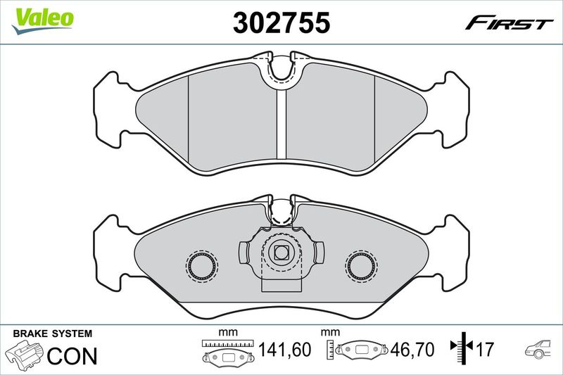 VALEO 302755 Brake Pad Set, disc brake