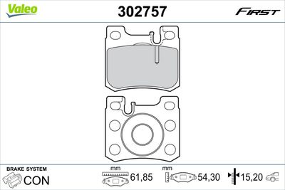 Brake Pad Set, disc brake VALEO 302757