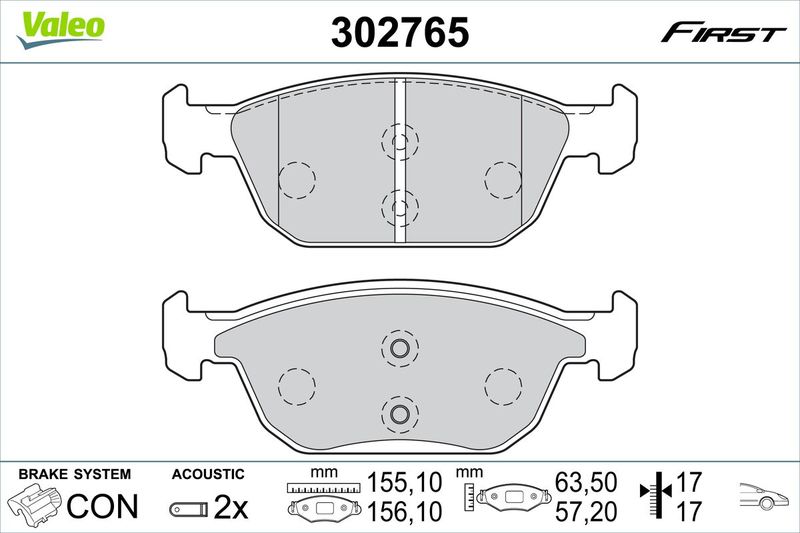 VALEO 302765 Brake Pad Set, disc brake