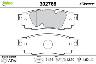 Brake Pad Set, disc brake VALEO 302768