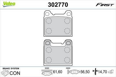 Brake Pad Set, disc brake VALEO 302770