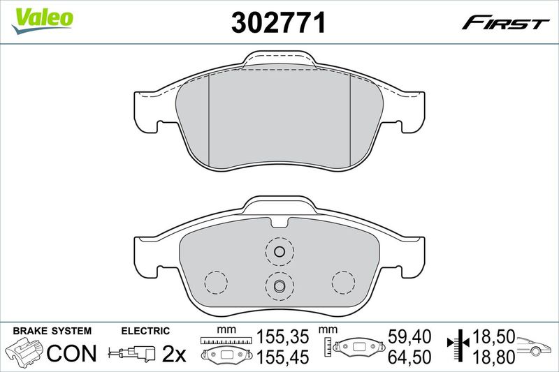 VALEO 302771 Brake Pad Set, disc brake