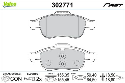 Brake Pad Set, disc brake VALEO 302771