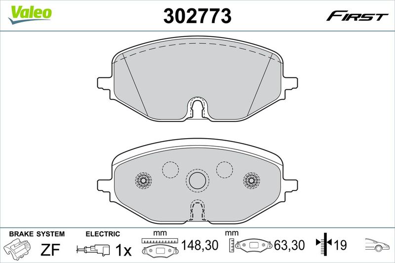 VALEO 302773 Brake Pad Set, disc brake