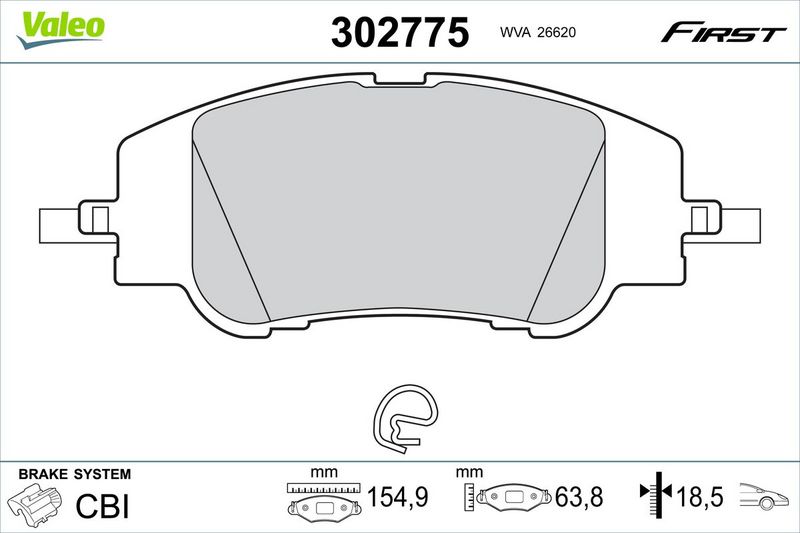VALEO 302775 Brake Pad Set, disc brake