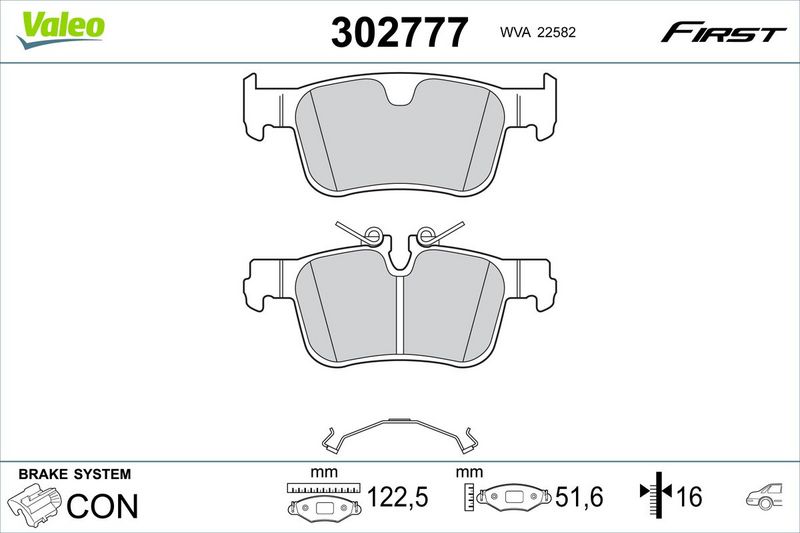 VALEO 302777 Brake Pad Set, disc brake