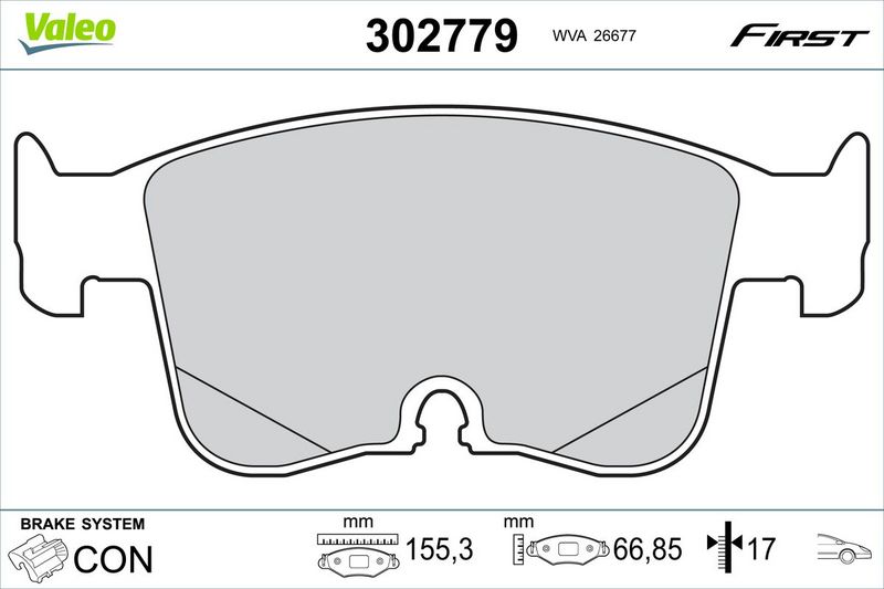 VALEO 302779 Brake Pad Set, disc brake