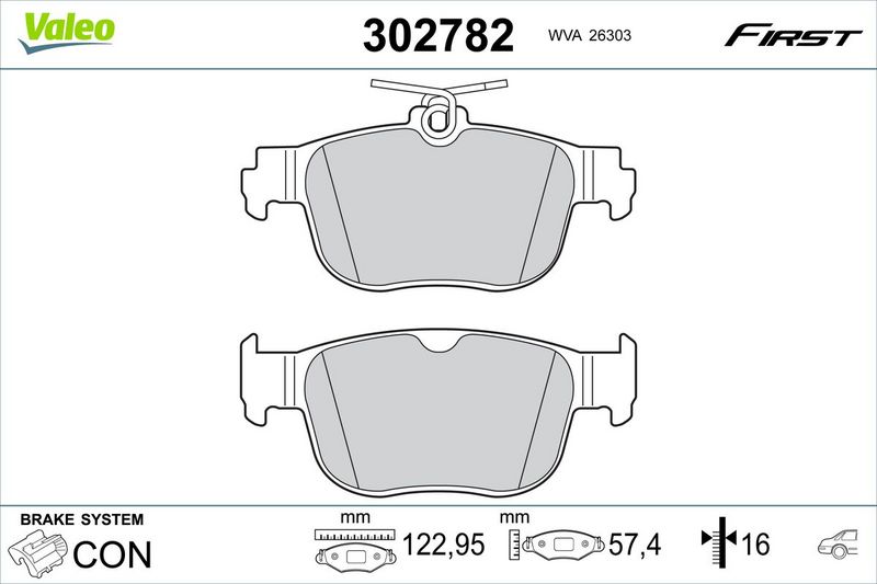 VALEO 302782 Brake Pad Set, disc brake