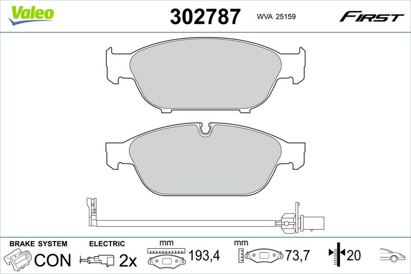 VALEO 302787 Brake Pad Set, disc brake