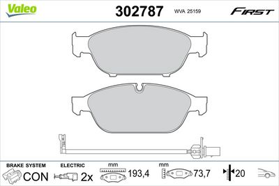 Brake Pad Set, disc brake VALEO 302787