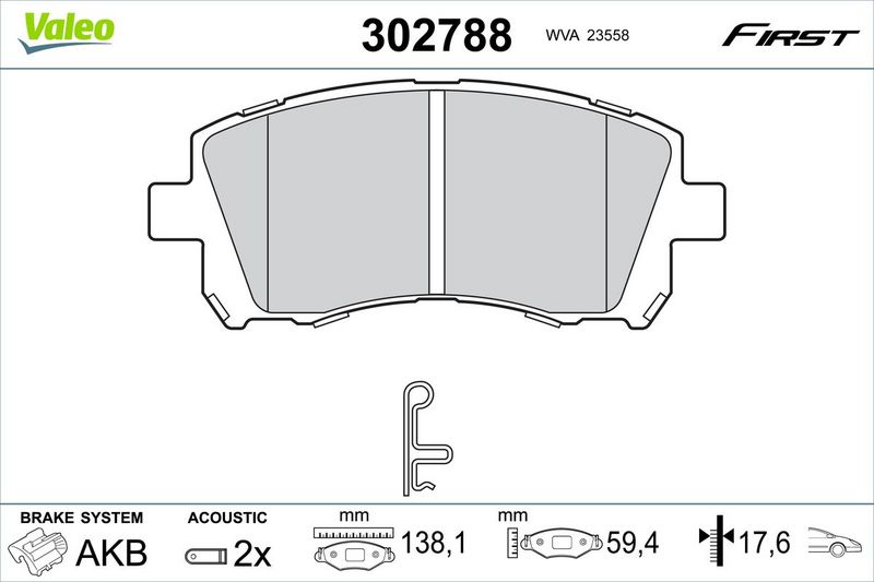 VALEO 302788 Brake Pad Set, disc brake