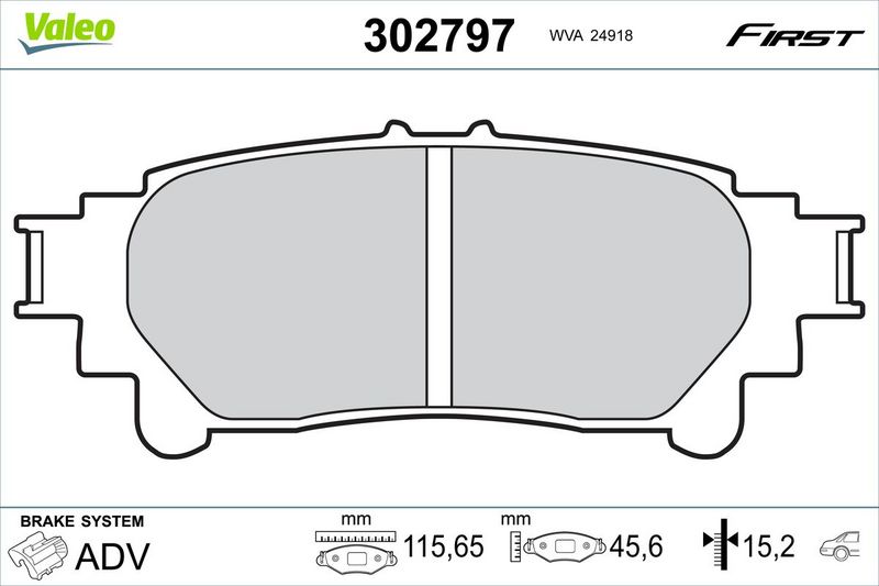 VALEO 302797 Brake Pad Set, disc brake