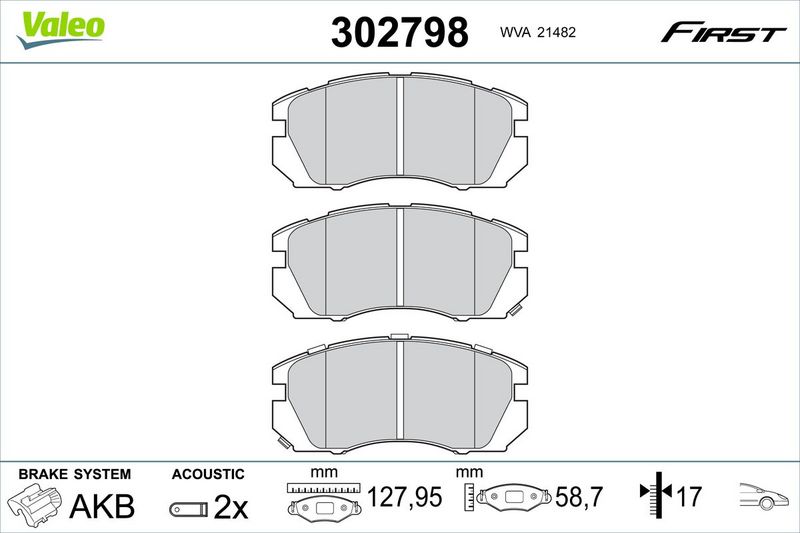 VALEO 302798 Brake Pad Set, disc brake