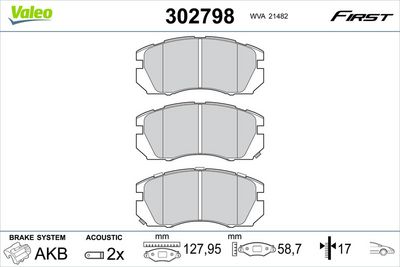 Brake Pad Set, disc brake VALEO 302798