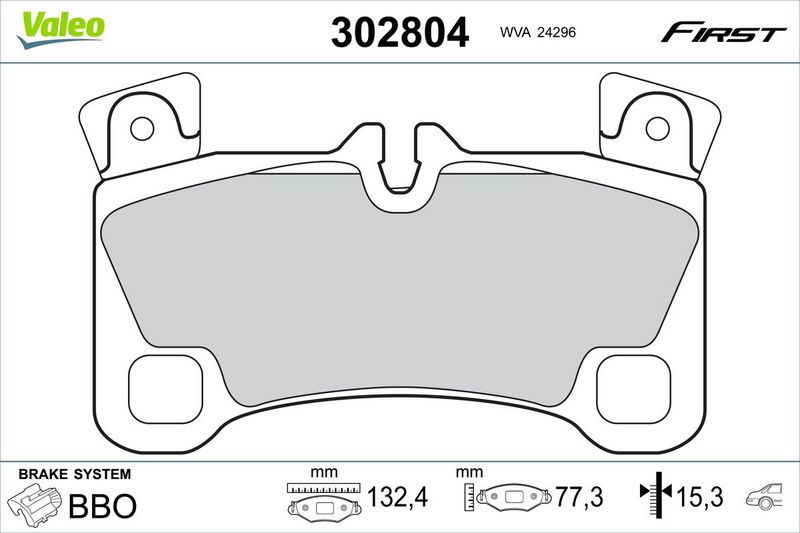 VALEO 302804 Brake Pad Set, disc brake