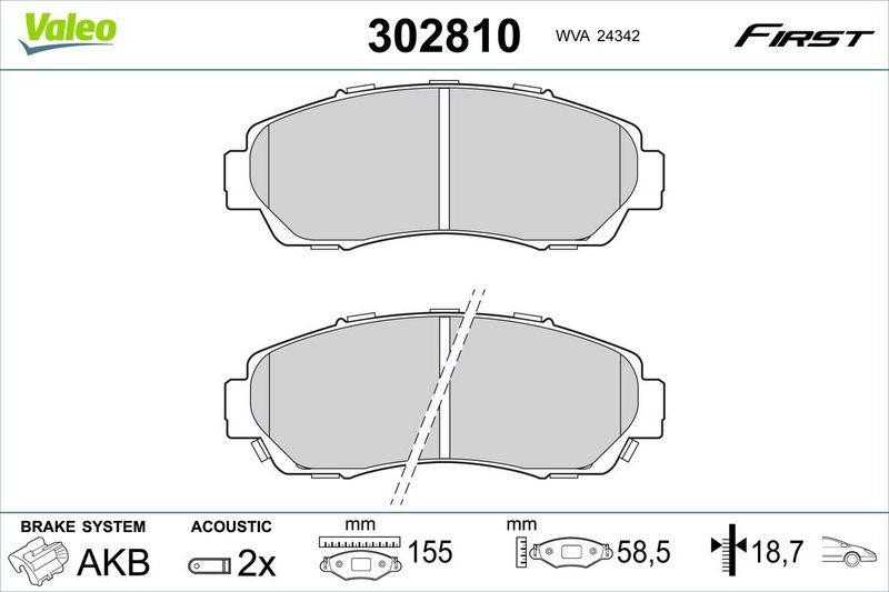 VALEO 302810 Brake Pad Set, disc brake