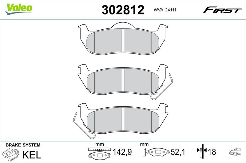 VALEO 302812 Brake Pad Set, disc brake