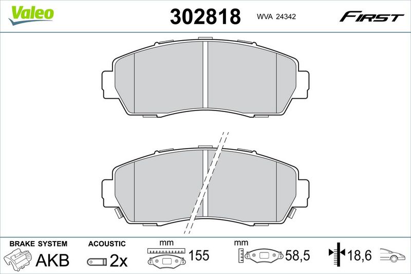 VALEO 302818 Brake Pad Set, disc brake