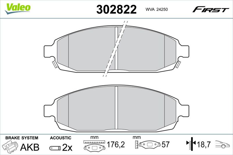 VALEO 302822 Brake Pad Set, disc brake