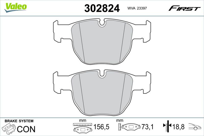 VALEO 302824 Brake Pad Set, disc brake