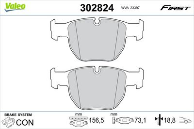 Brake Pad Set, disc brake VALEO 302824