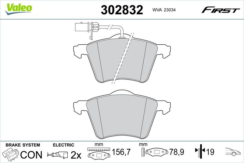 VALEO 302832 Brake Pad Set, disc brake