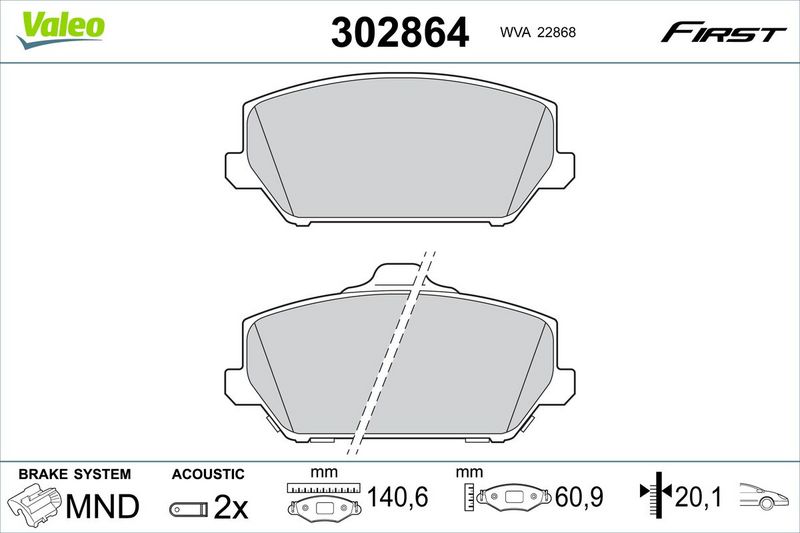 VALEO 302864 Brake Pad Set, disc brake