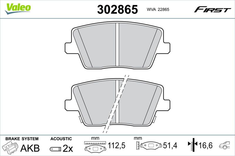 VALEO 302865 Brake Pad Set, disc brake