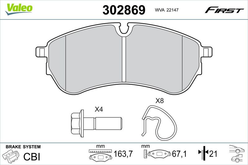 VALEO 302869 Brake Pad Set, disc brake