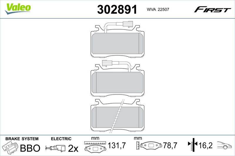 VALEO 302891 Brake Pad Set, disc brake
