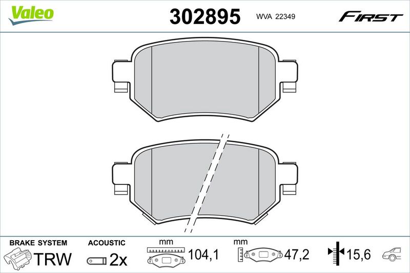 VALEO 302895 Brake Pad Set, disc brake