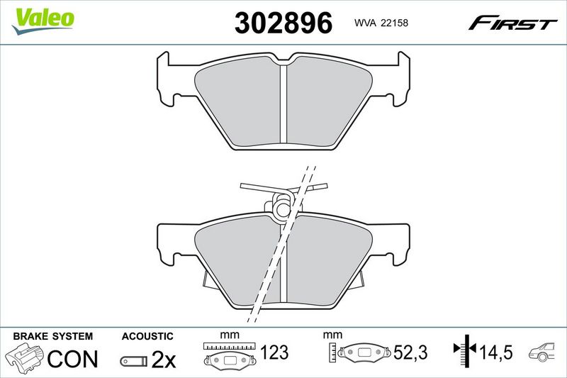 VALEO 302896 Brake Pad Set, disc brake