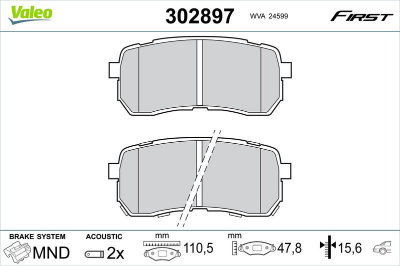 VALEO 302897 Brake Pad Set, disc brake