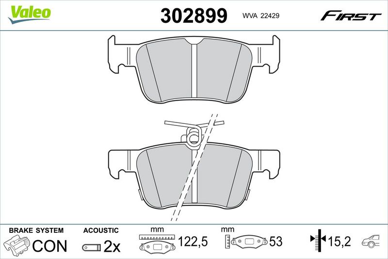 VALEO 302899 Brake Pad Set, disc brake