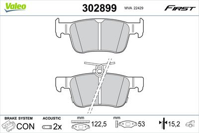 Brake Pad Set, disc brake VALEO 302899